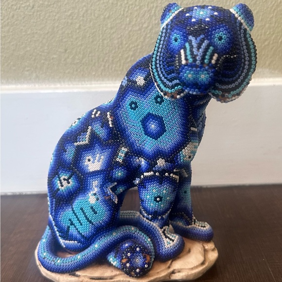 huichol Other - Handmade Mexican Beaded Jaguar Folk Art